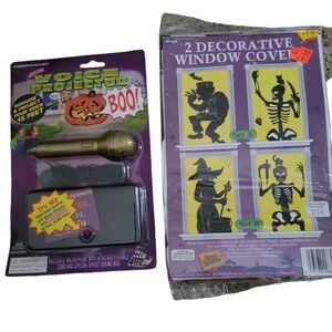 Vintage NWT 2001 Halloween Voice Projector and Window Coverings Take One